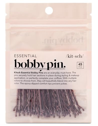 Kitsch Brown Bobby Pins - 1.87 Inches | Hair Accessories for Kids, Girls and Women | Bobby Pin Stylist Must Haves, Makeup | Ideal Gifts for Women - 45 pcs | Amazon (US)