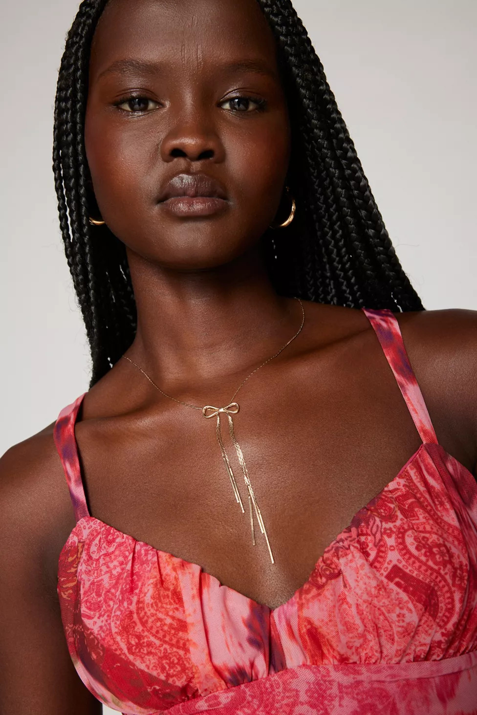 Delicate Fringe Bow Necklace | Urban Outfitters (US and RoW)