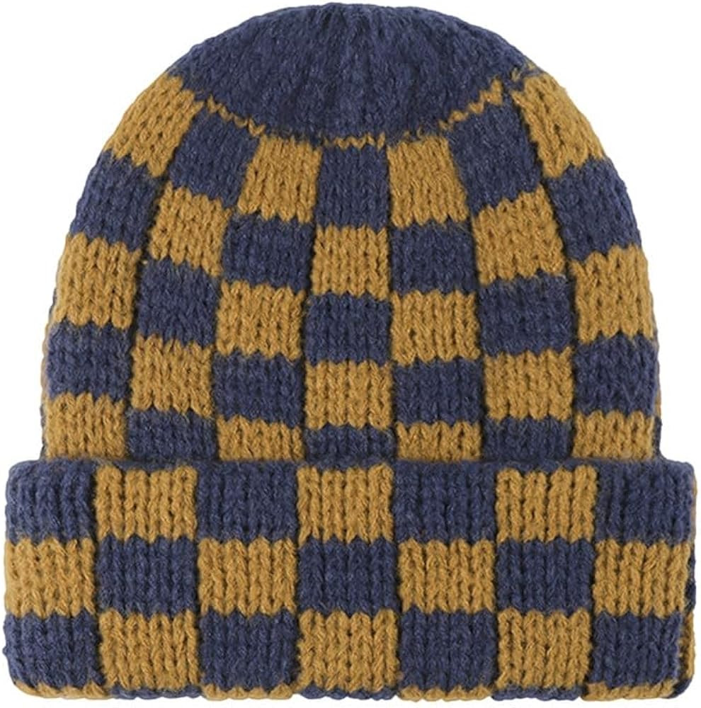 CORIRESHA Outdoor Plaid Beanie Cuff Unisex Winer Warm Soft Knit Hat | Amazon (US)
