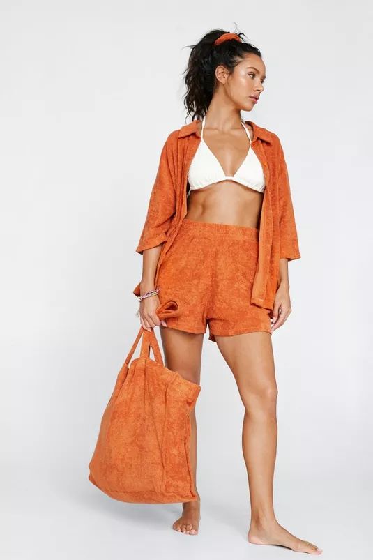 Towelling Shirt and Short 4 Piece Cover Up Set | Nasty Gal (US)