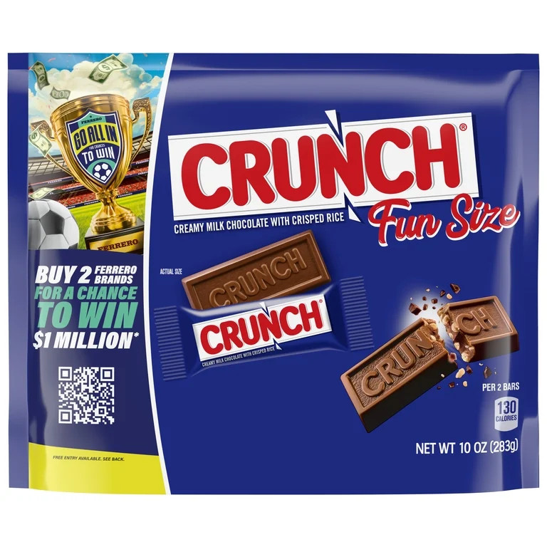 Crunch Milk Chocolate With Crisped Rice, Fun Size 10oz | Walmart (US)