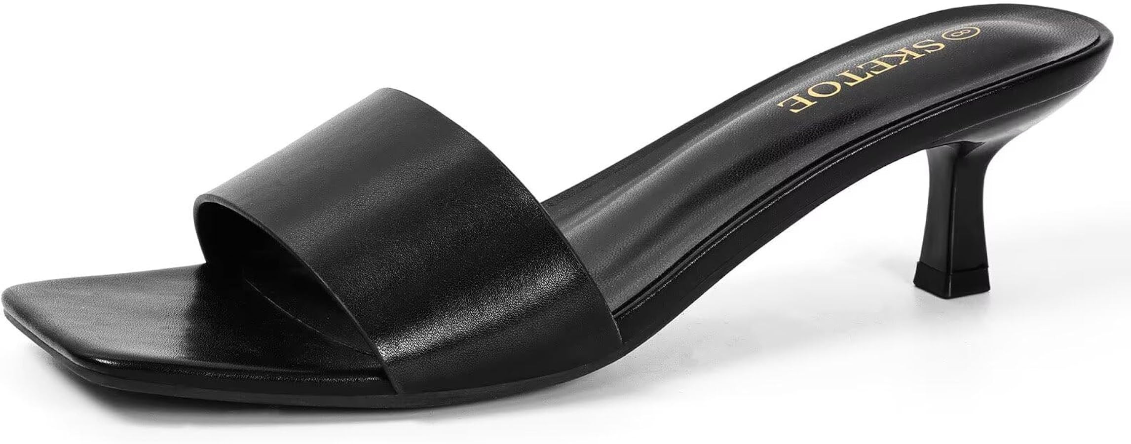 Open Toe Kitten Heels for Women,2 Inch Square Toe One Band Heels,Womens Dressy Sandals for Weddin... | Amazon (US)