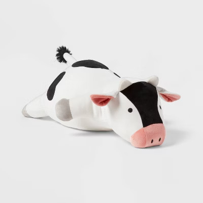 Cow Weighted Plush Kids' Throw Pillow Black/White - Pillowfort™ | Target