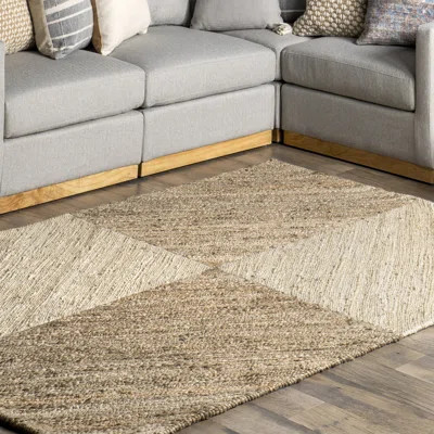 Felicia Jute Area Rug for Dining Room Living Room, Natural/Ivory | Wayfair North America
