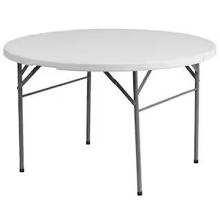 Carnegy Avenue 47.75 in. Granite White Plastic Tabletop Metal Frame Folding Table CGA-FLF-20747-G... | The Home Depot