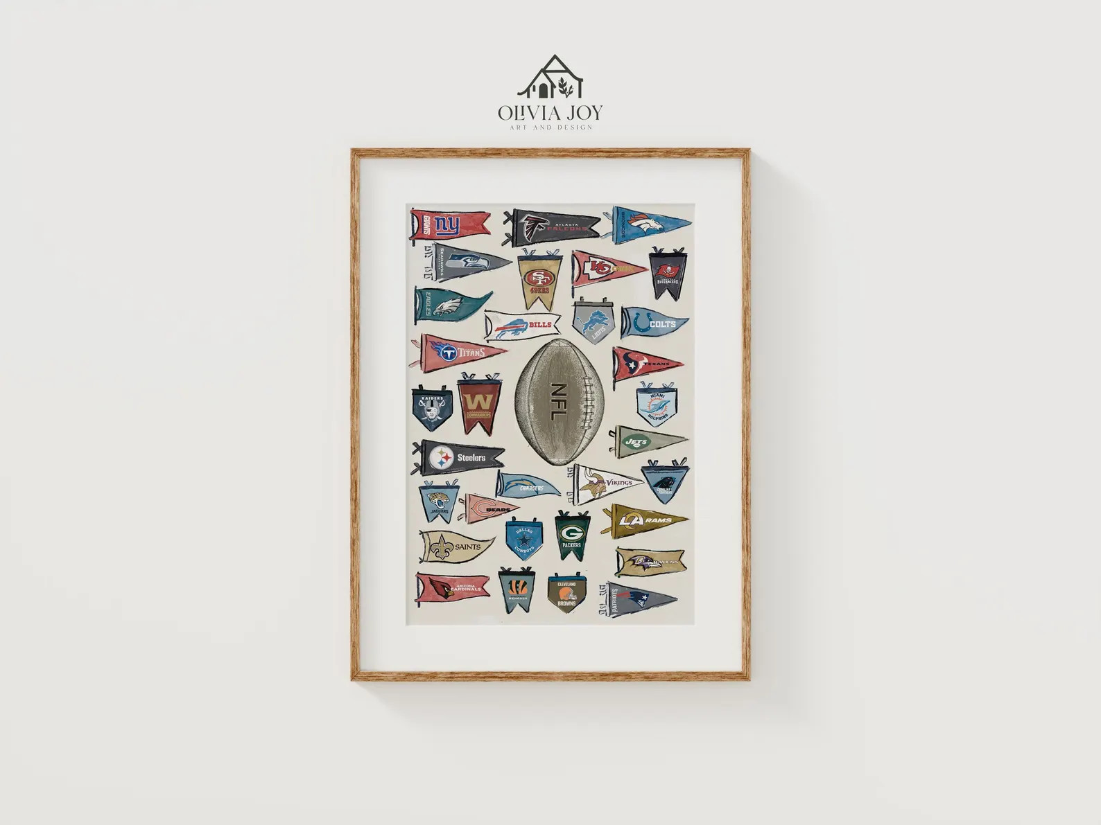 Vintage NFL Football Poster Print | Etsy (US)