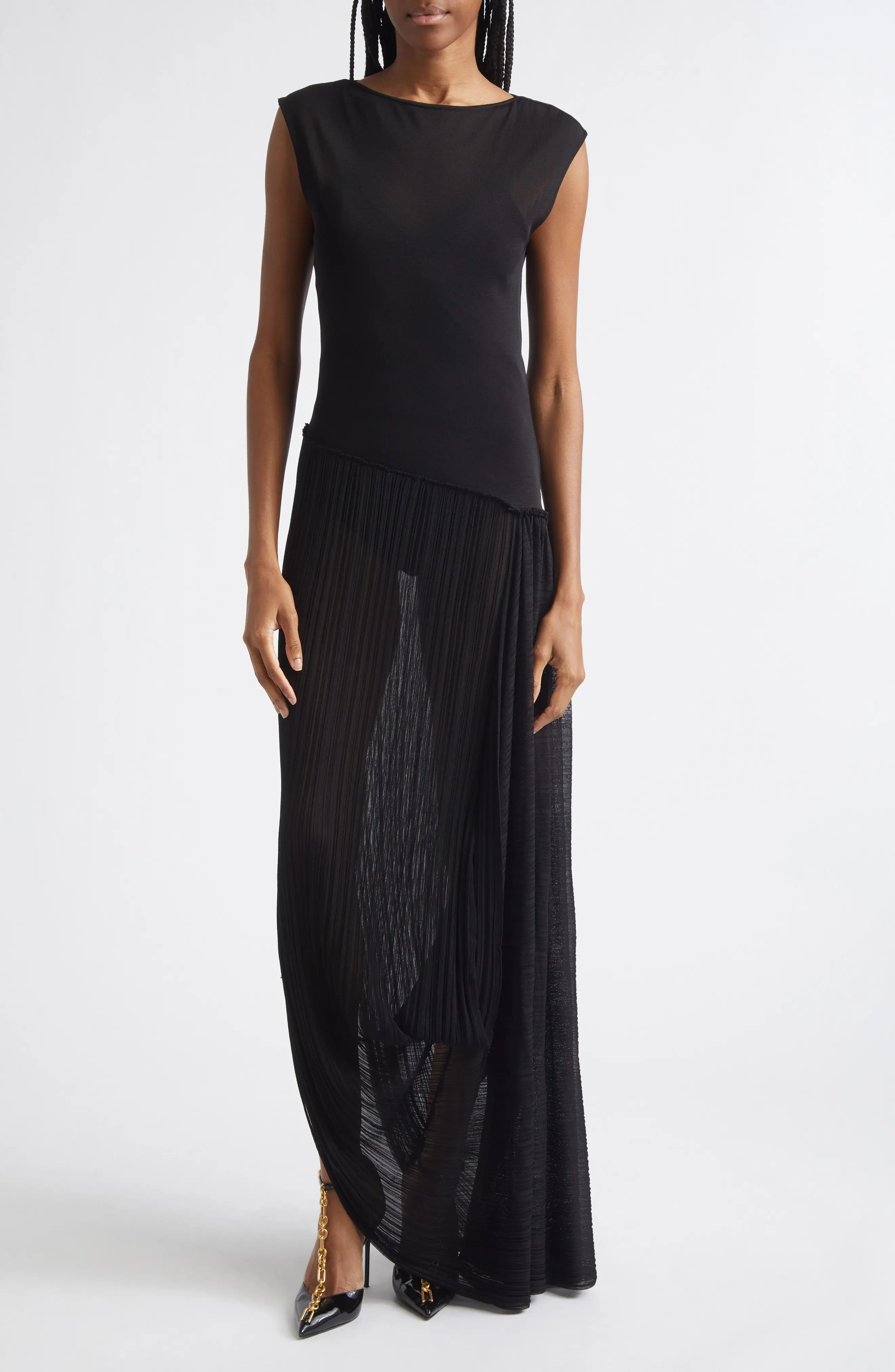 Fl\u00e9chage Draped Sheer Dress (Women) | Nordstrom | Nordstrom