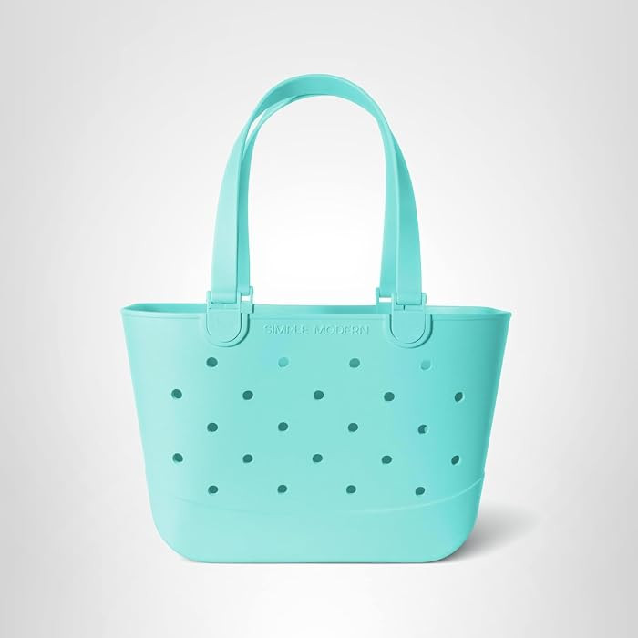 Simple Modern Large Beach Bag | Waterproof Getaway Rubber Tote with Zipper Pocket for Travel, Poo... | Amazon (US)