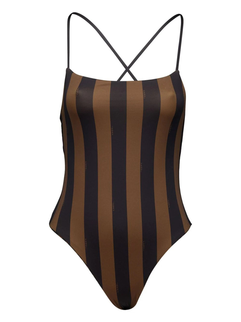 FENDI logo-print reversible swimsuit - Brown | Farfetch Global
