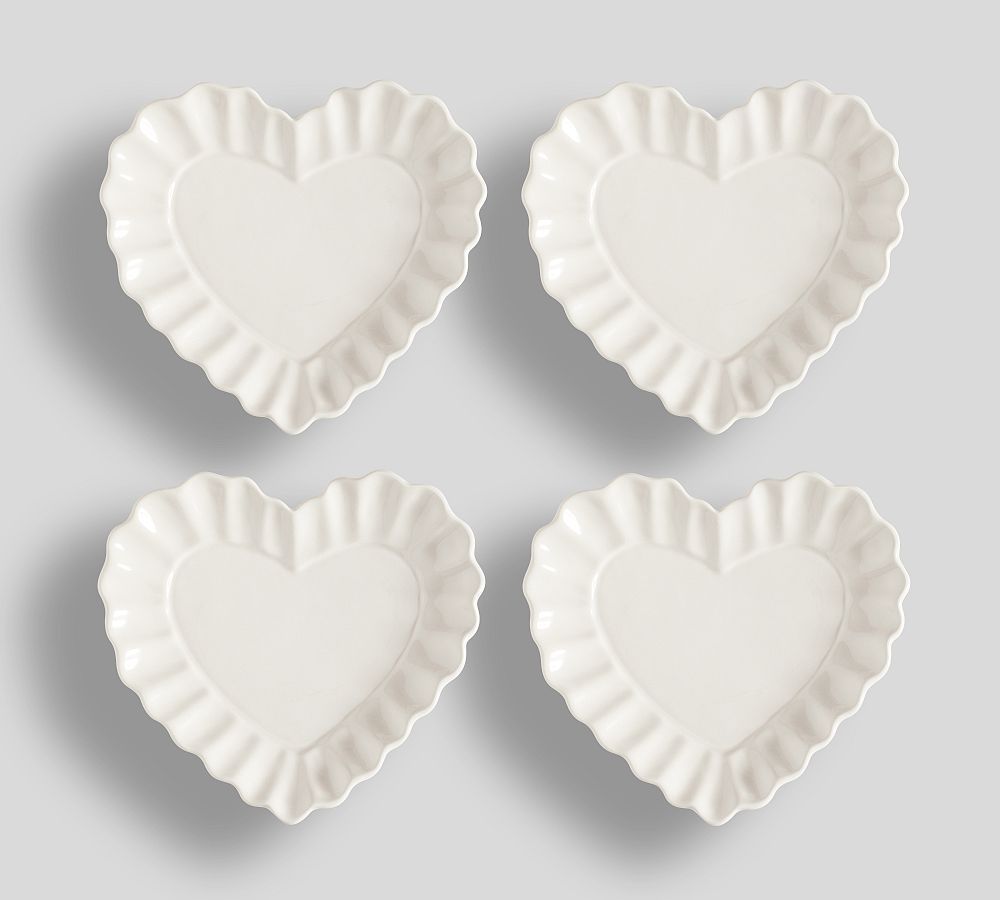 Heirloom Scalloped Heart Appetizer Plates - Set of 4 | Pottery Barn (US)