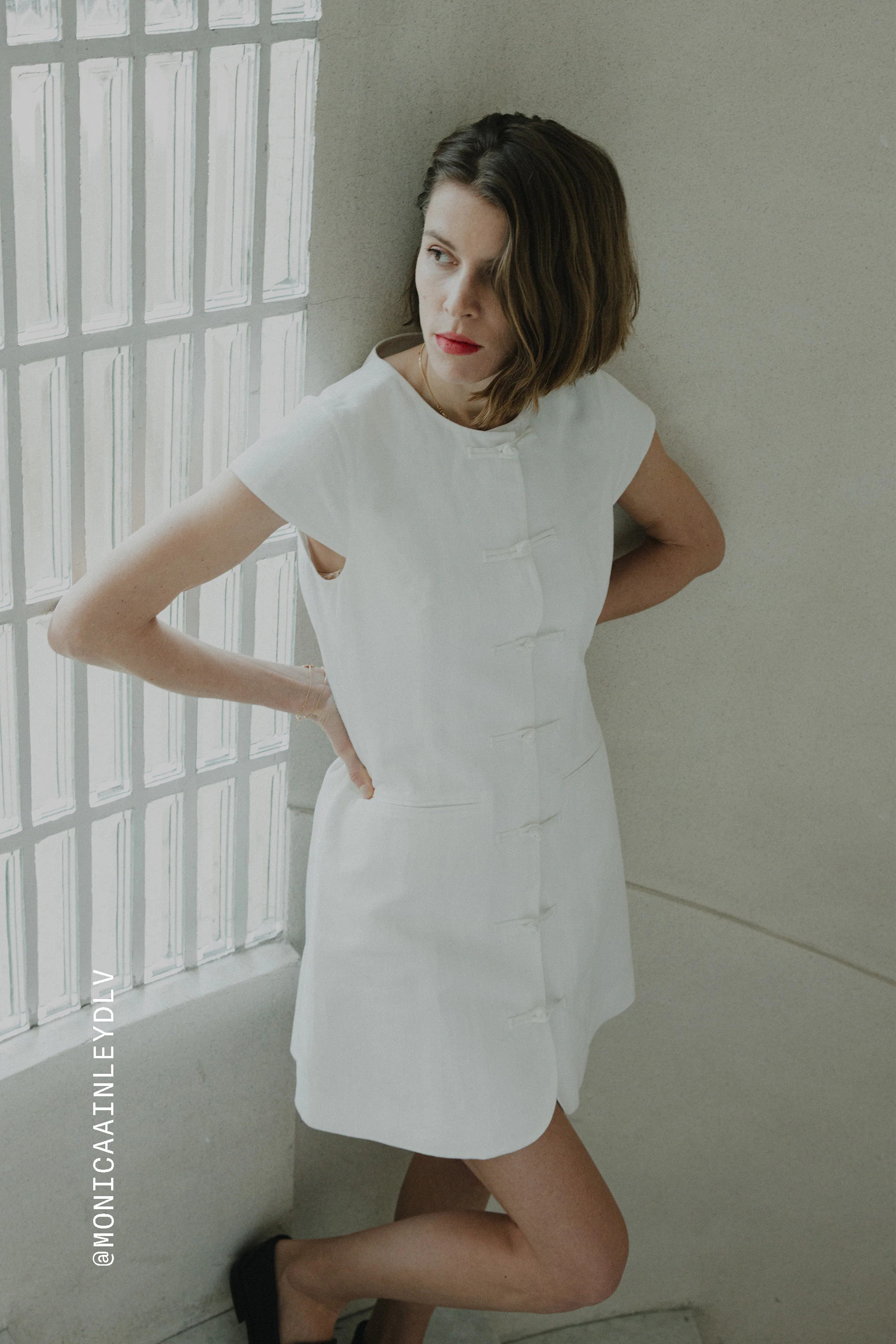ALIGNE Cap Sleeve Linen Dress - White | Jennie | ALIGNE UK & EU