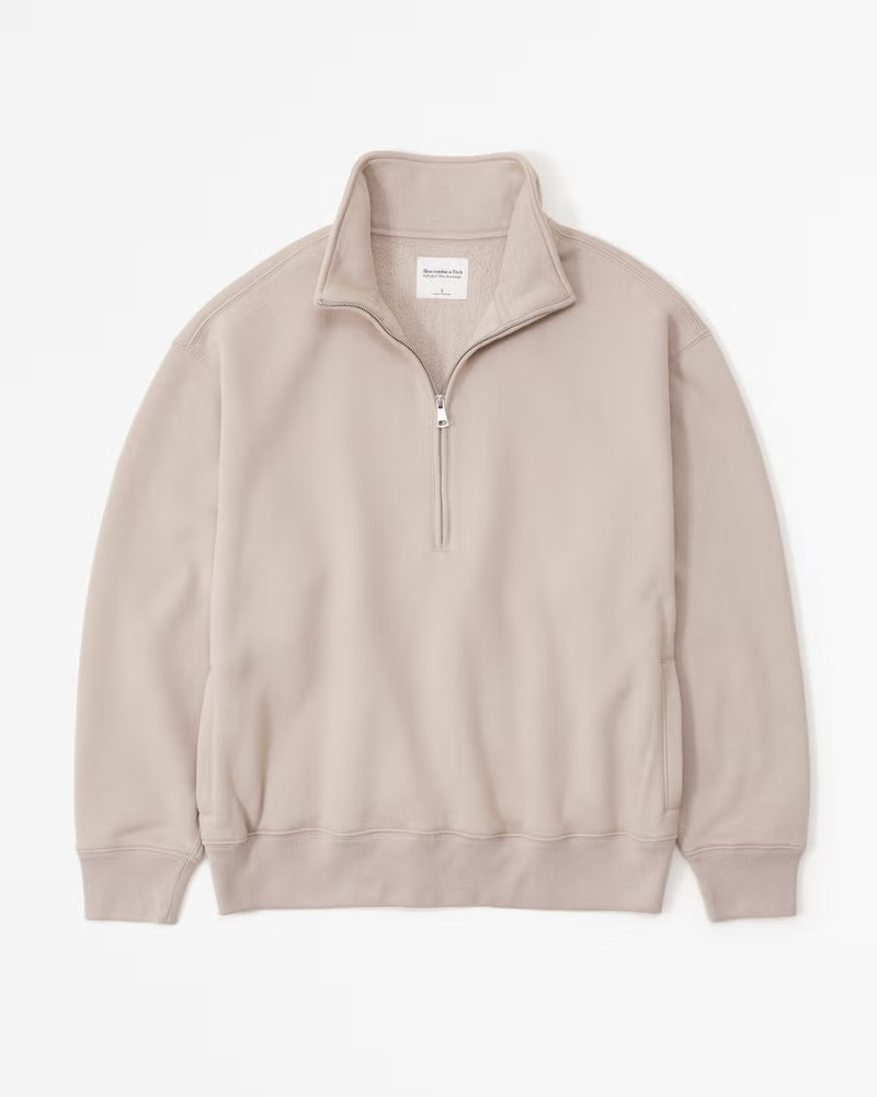 Abercrombie & Fitch Women's Essential Vintage Sunday Half-Zip in Light Taupe - Size XS | Abercrombie & Fitch (US)