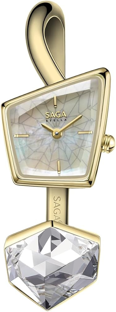 SAGA Illusion Women's Luxury Jewelry Bangle Watch, Mineral Case, 316L Stainless Steel Bracelet wi... | Amazon (US)