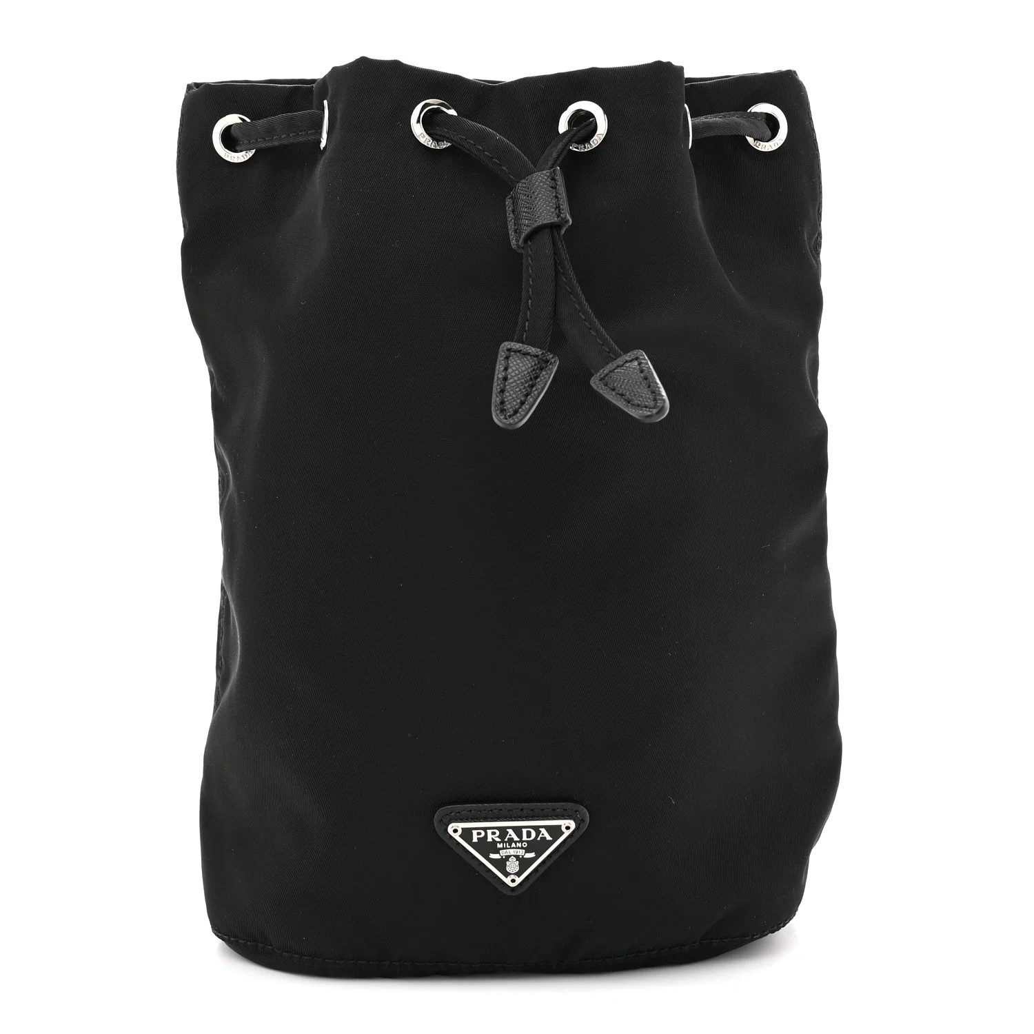 Prada Nylon Vela Drawstring Pouch Black 1886165 | FASHIONPHILE (US)