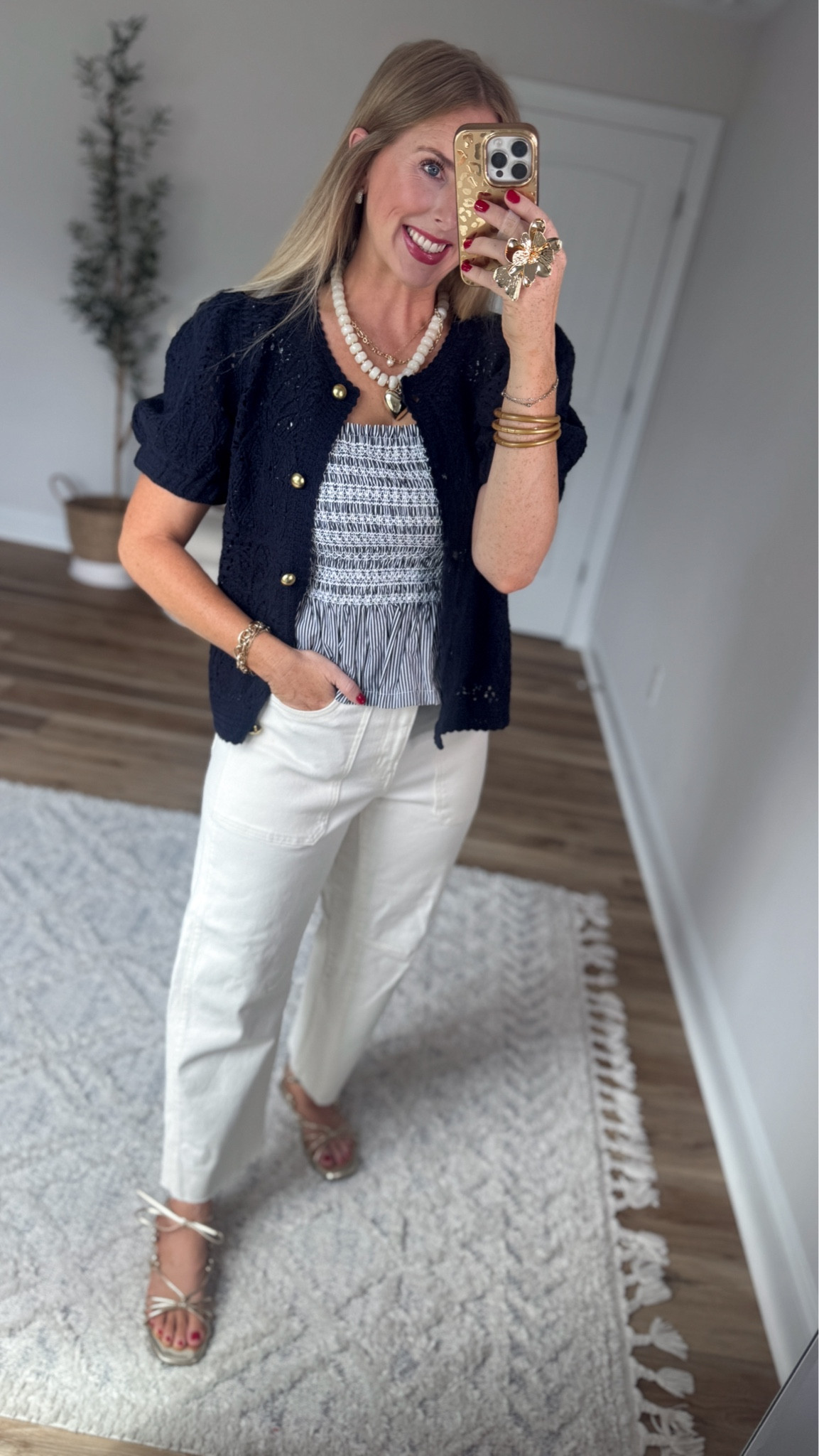 Weekend Walmart Wins try-on
Pineapple crochet cardigan- small
Striped smocked peplum- small
White cropped jeans- tts

#LTKootd #LTKmomlife