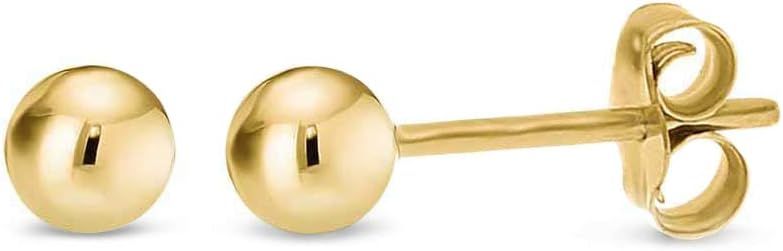 14K Yellow Gold Filled Round Ball Stud Earrings Pushback Available from 2mm - 9mm | Amazon (US)