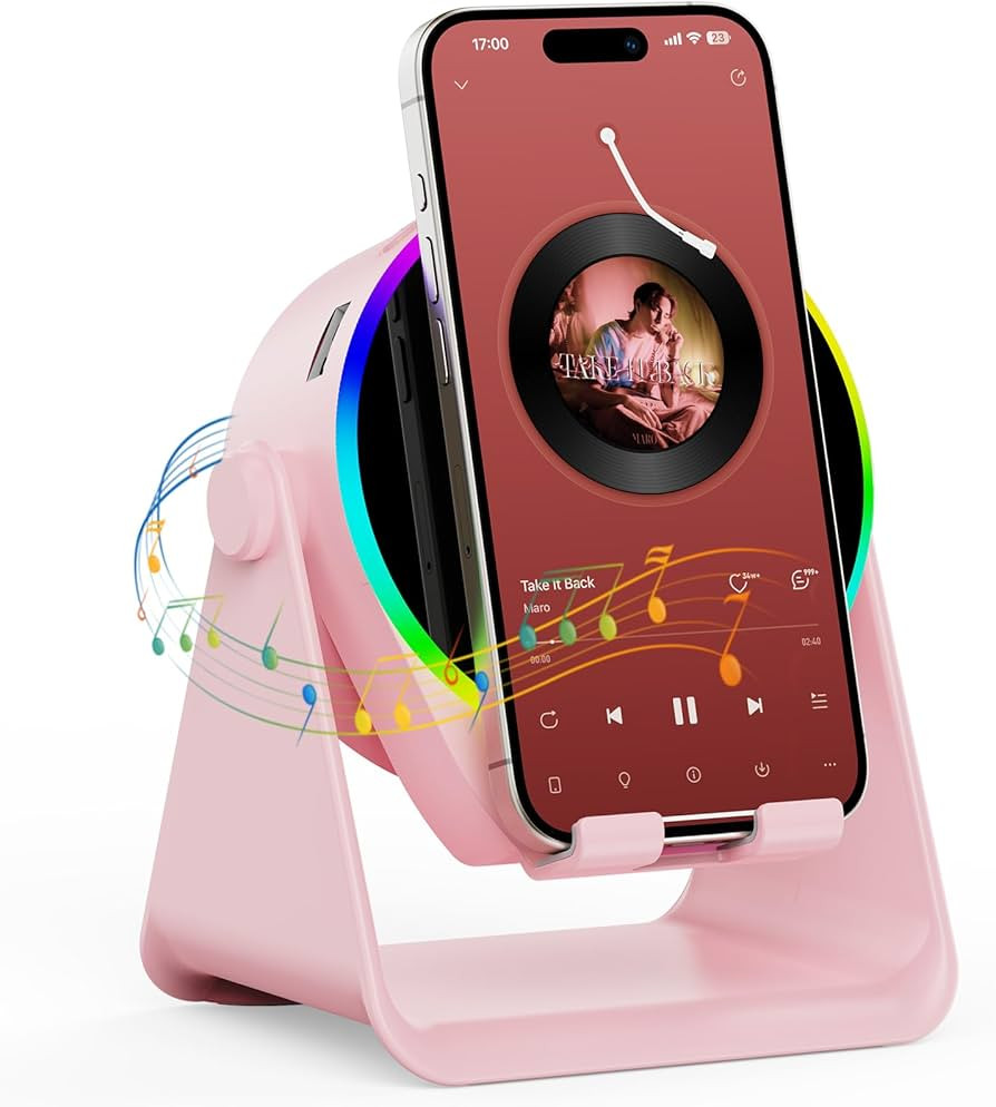 TARKARI Wireless Induction Speaker, 5 in 1 Bluetooth Speaker, 360 Rotation Cell Phone Stand and C... | Amazon (US)