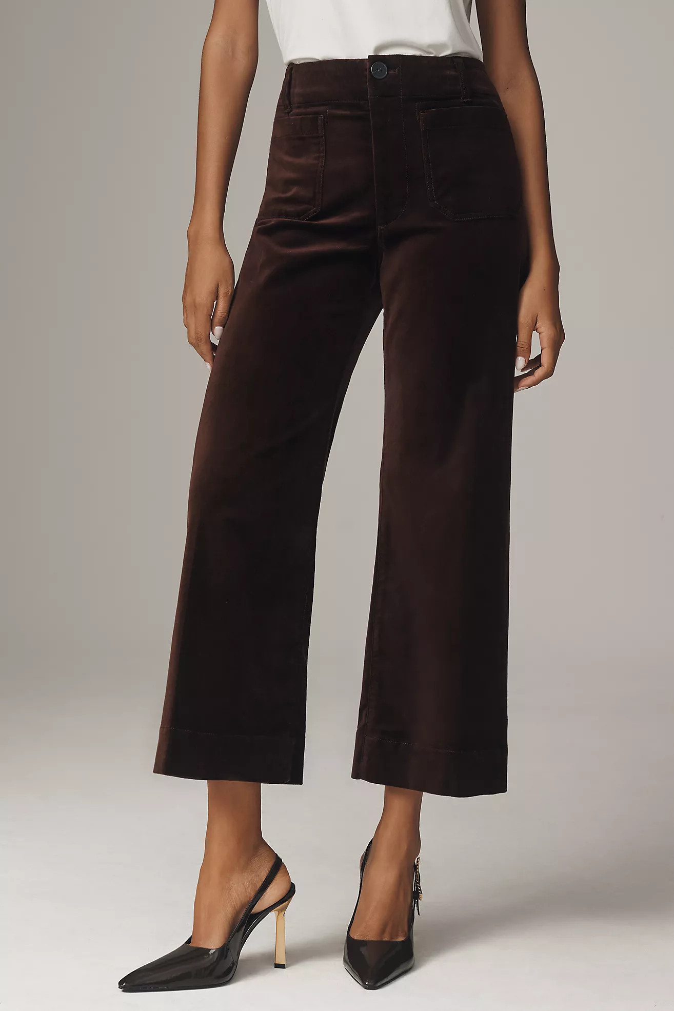 The Colette Cropped Wide-Leg Pants by Maeve: Velvet Edition | Anthropologie (US)