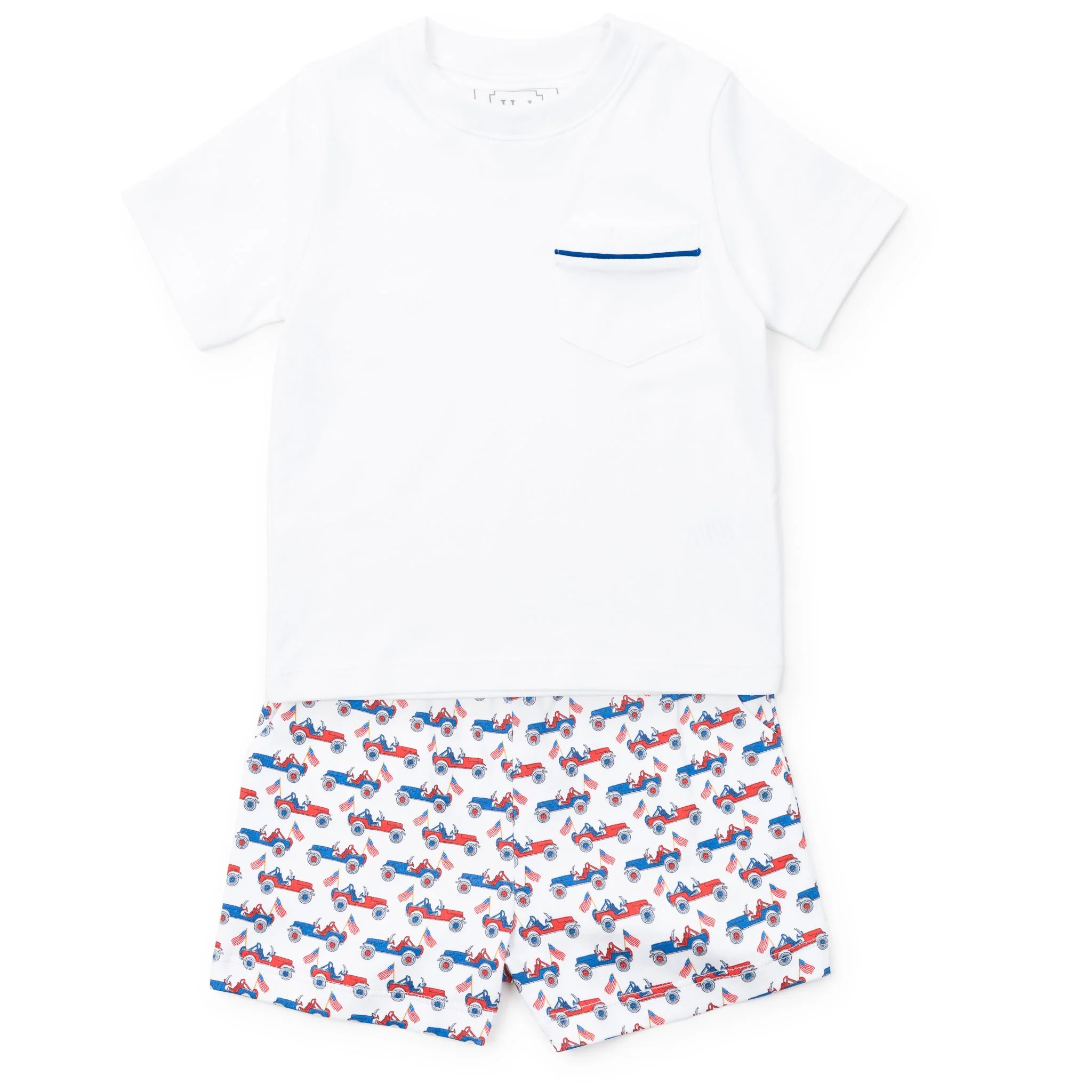 Walker Boys' Short Set - Patriotic Jeeps | Lila and Hayes
