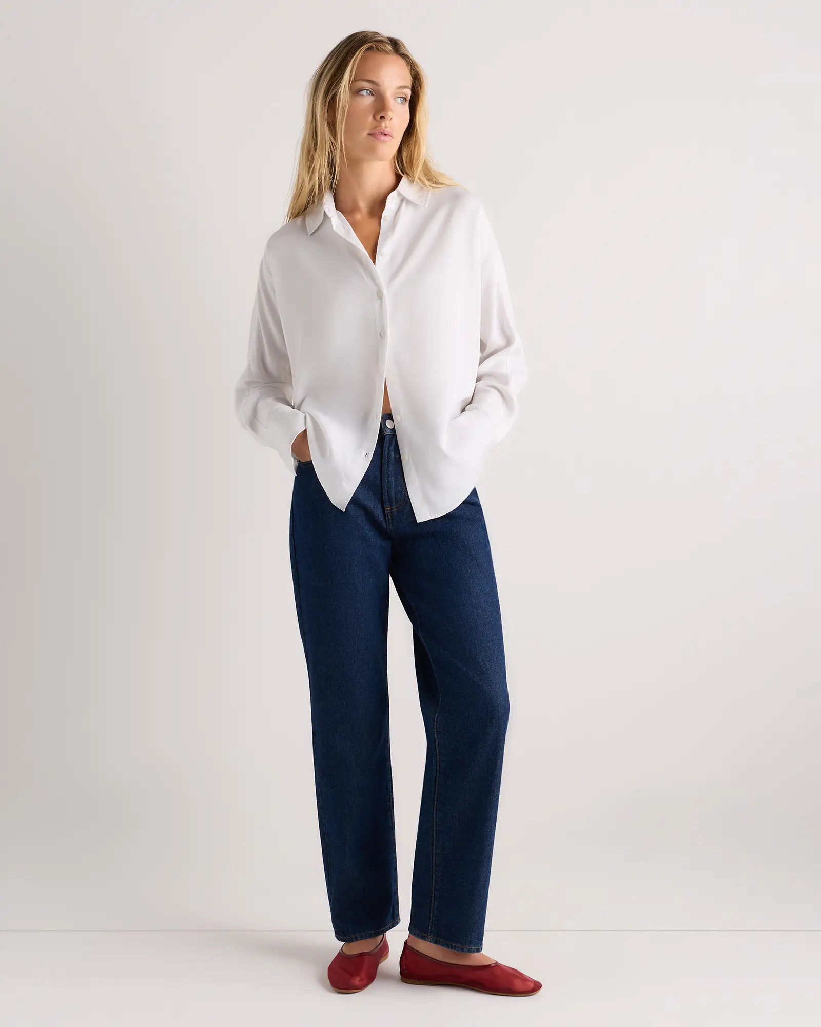 Vintage Wash Tencel Dolman Long Sleeve Shirt | Quince