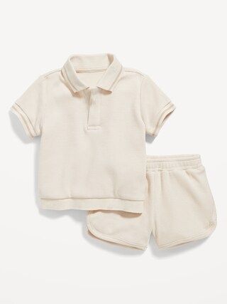 Short-Sleeve Thermal-Knit Polo Shirt & Shorts Set for Baby | Old Navy (US)