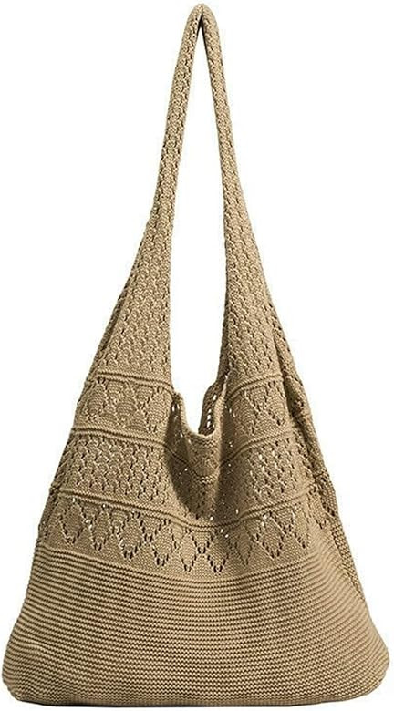 Crochet Tote Bag for Women girls Handmade Large Capacity Beach Shoulder Handbag summer Shopping Hobo | Amazon (US)