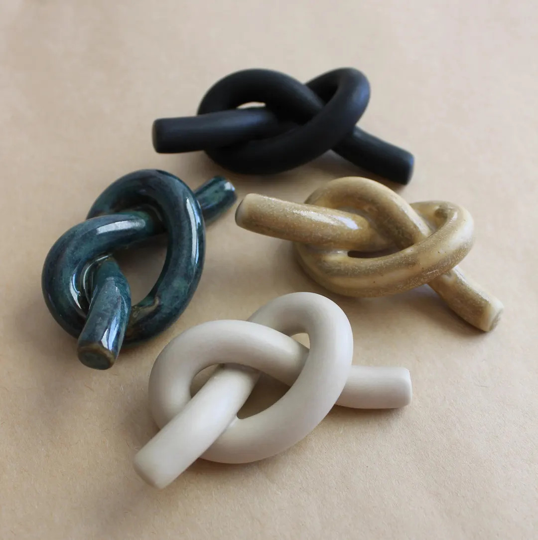Handmade Ceramic Knots: Minimalist Decorative Porcelain Knots - Etsy | Etsy (US)