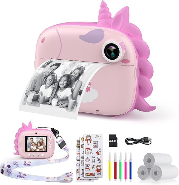 HiMont Kids Camera Instant Print, Digital Camera for Kids with No Ink Print Paper & 32G TF Card, ... | Amazon (UK)