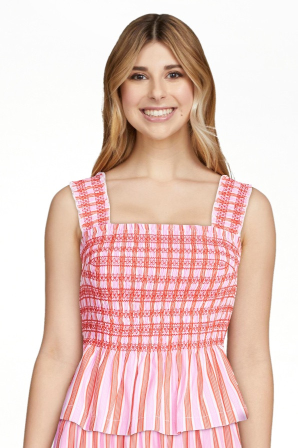 Free Assembly Women's and Women's Plus Smocked Cotton Tank Top with Peplum Hem, Sizes XS-4X | Walmart (US)