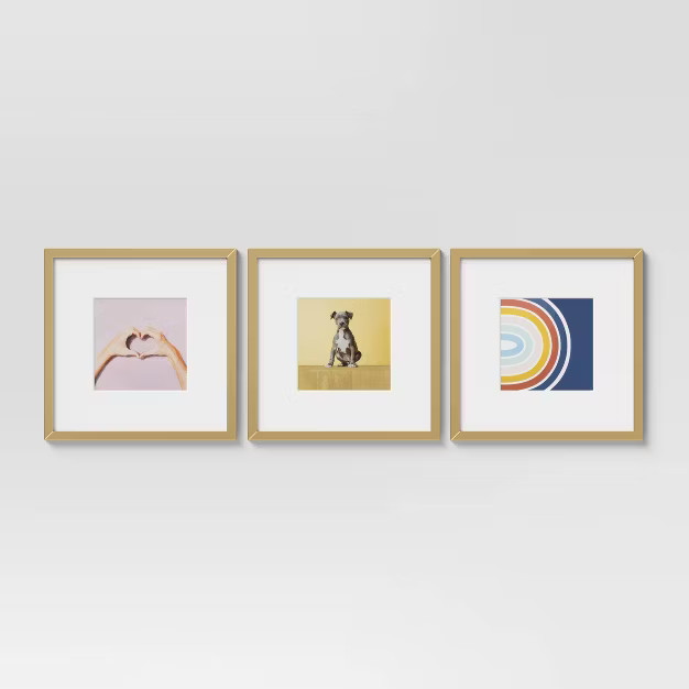 (Set of 3) 14.5" x 14.5" Matted to 8" x 8" Gallery Frames - Room Essentials™ | Target