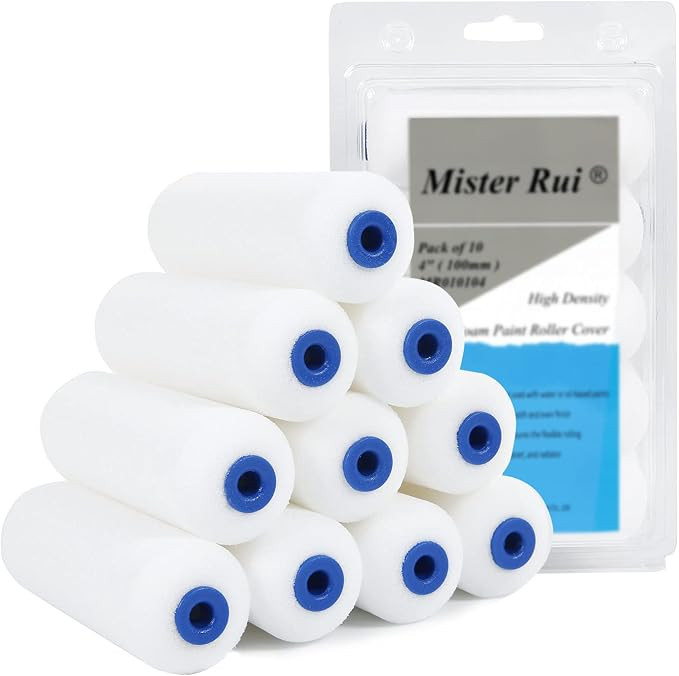 Mister Rui Foam Paint Roller - Small Paint Roller, Mini Paint Roller & Paint Roller Cover 4 inch ... | Amazon (US)