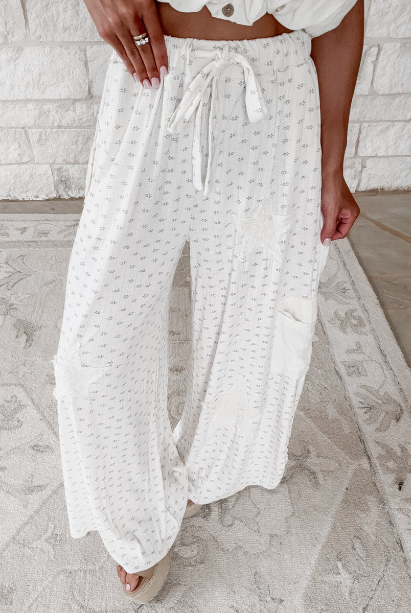 Morning Breeze Crochet Star Gauze Pants | CK Squared Boutique
