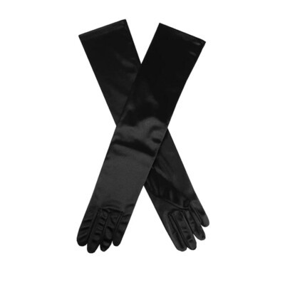 Dents Gloves Women's Elbow Satin Evening Gloves Black - One Size  | eBay | eBay UK