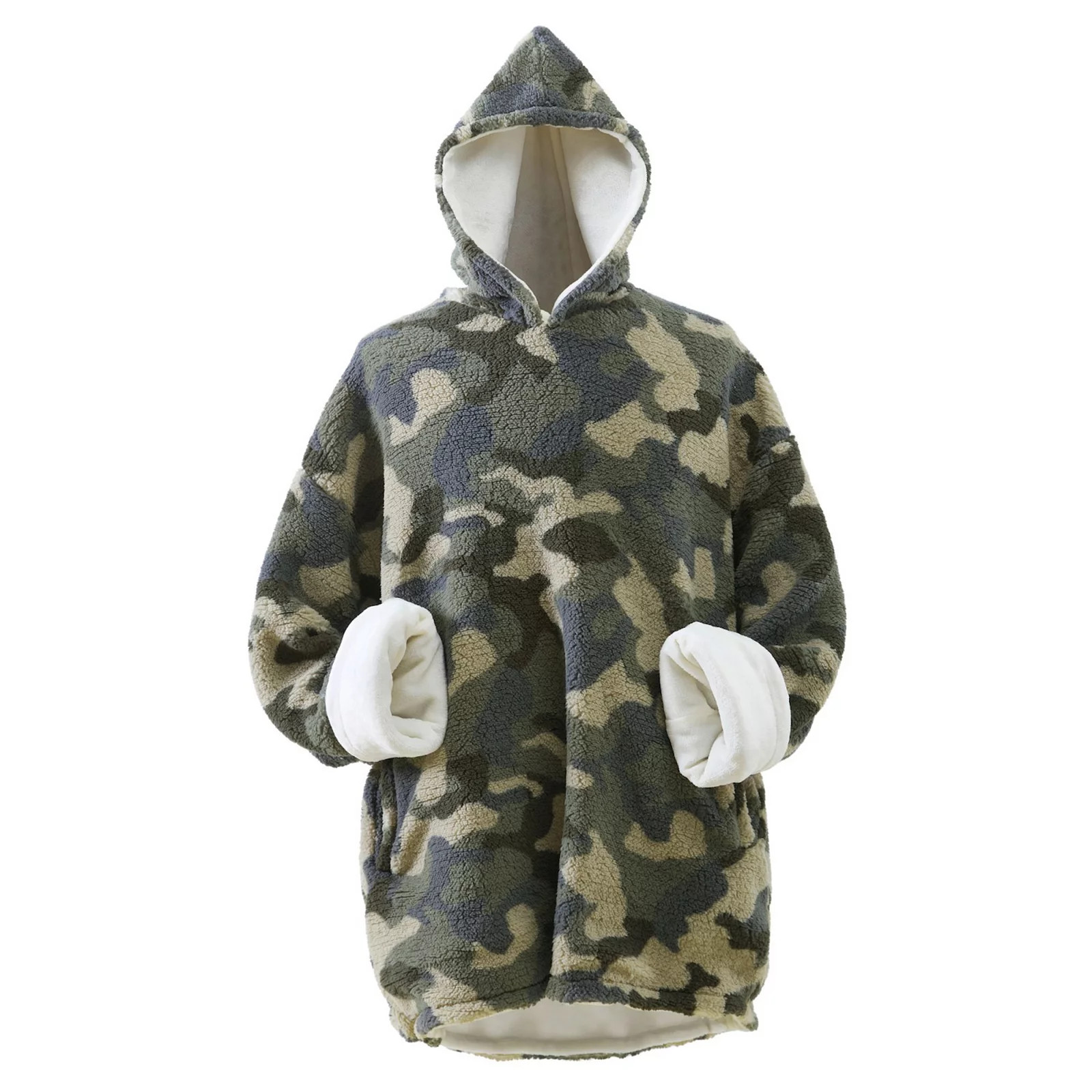 Swift Home Patterned Sherpa Wearable Throw Blanket Hoodie, Green | Kohl's