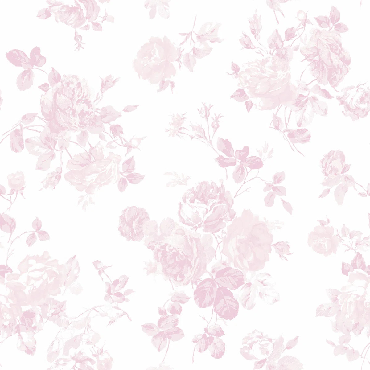 18' L x 20.5" W Everblooming Rosettes Peel & Stick Wallpaper Roll | Wayfair North America