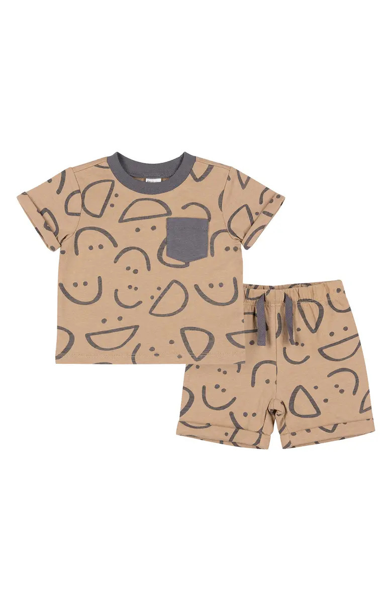 PETIT LEM Smiley Face Print Pocket Tee & Shorts 2-Piece Set | Nordstromrack | Nordstrom Rack