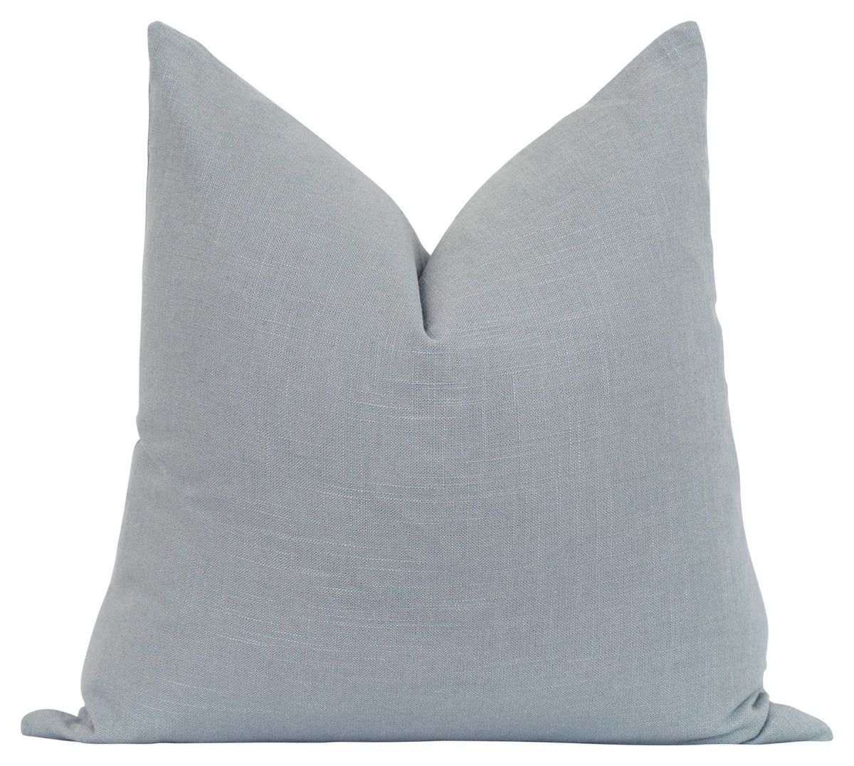 Solid Rain Blue Linen Pillow | Land of Pillows