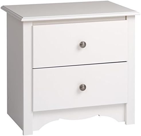 Prepac Monterey 2 Drawer Nightstand, Regular, White | Amazon (US)