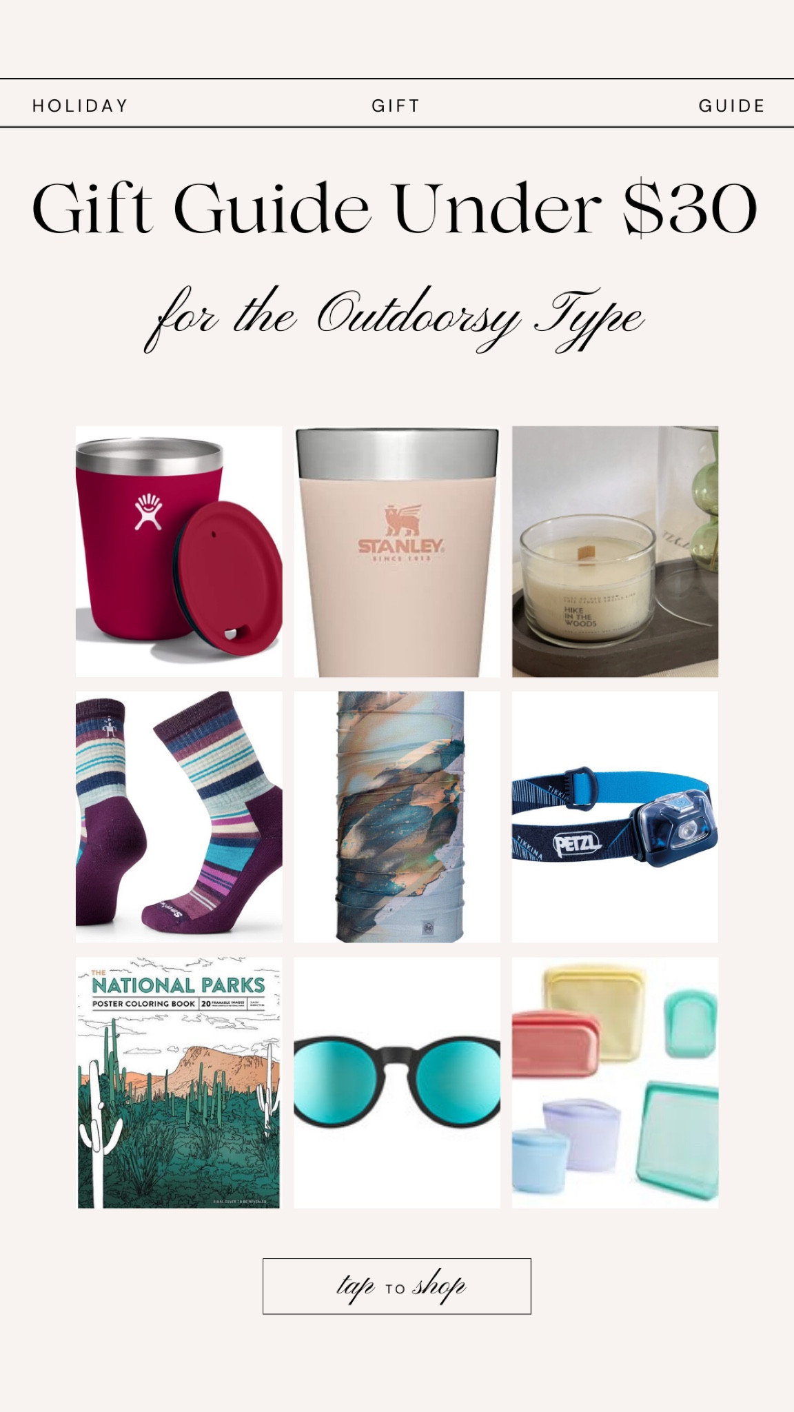 Gift Guide For The Outdoorsy Girl
••••
Ideas under $30


#LTKGiftGuide #LTKHoliday #LTKfindsunder50
