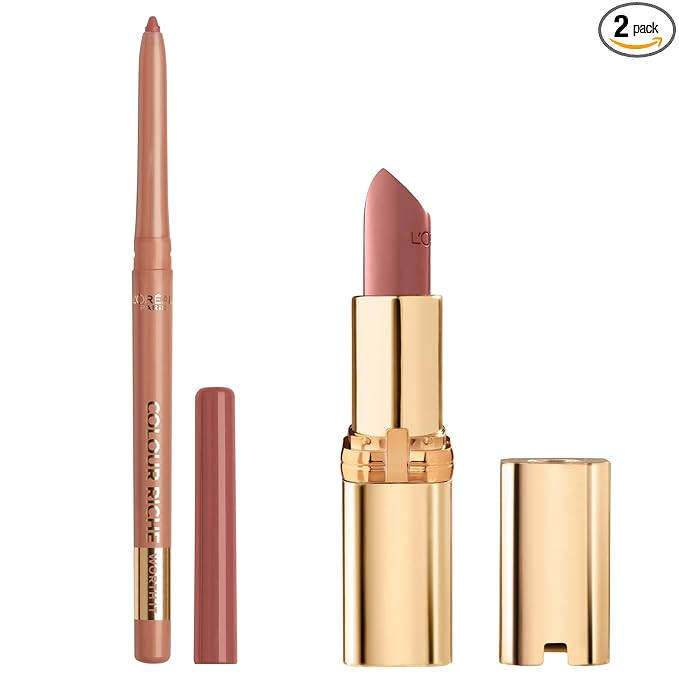 L’Oréal Paris Colour Riche Lipstick and Lip Liner Set, Includes 1 Satin Lipstick and 1 Creamy ... | Amazon (US)