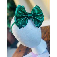 Green Metallic Hair Bow Hair Clip & Headband, Gold Headband, Turban Head Wrap, Shiny Pink Baby Toddl | Etsy (US)