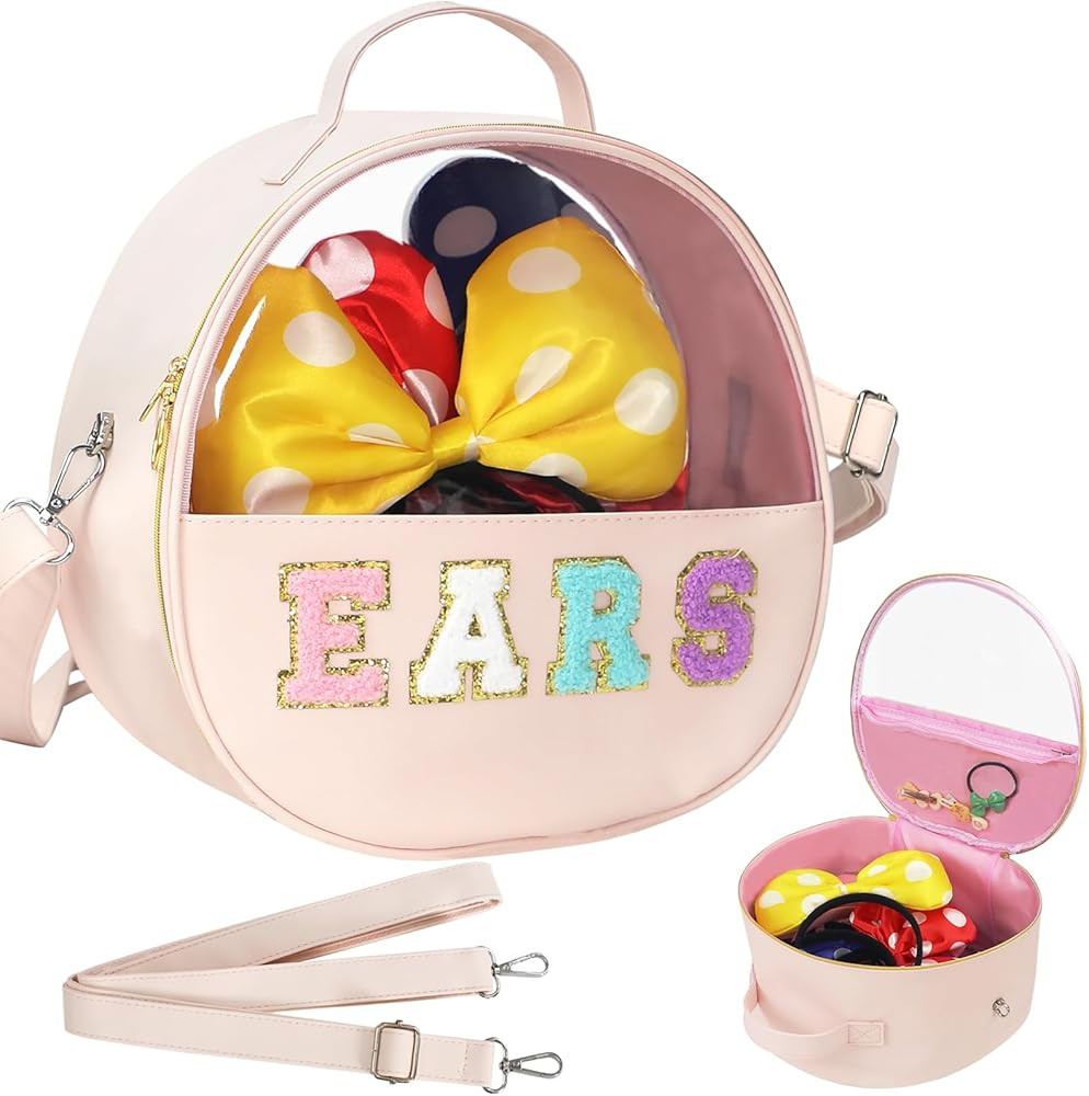 Translucent Mouse Ears Travel Case, Chenille Letter Headband Ears Holder Waterproof Hair Accessor... | Amazon (US)