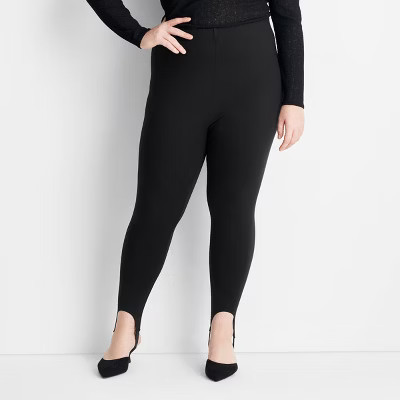 Women's High Rise Stirrup Leggings - Future Collective Black | Target