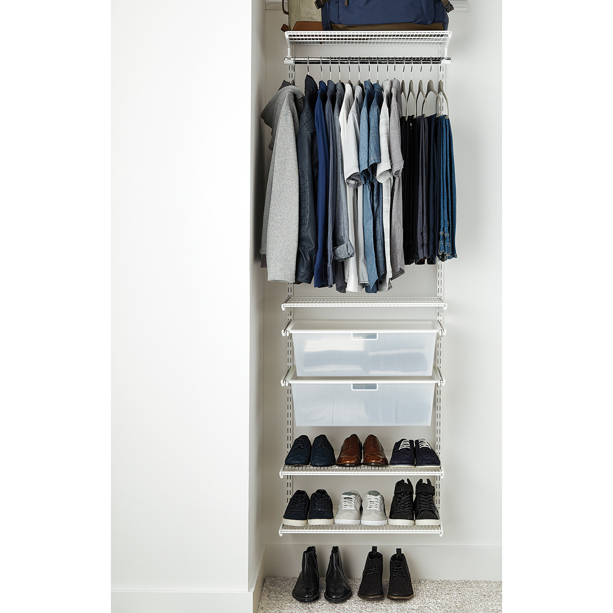 White elfa Reach-in Closet | The Container Store