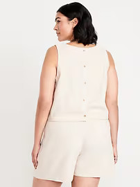 Sleeveless Hi-Neck Button-Back Top | Old Navy (US)
