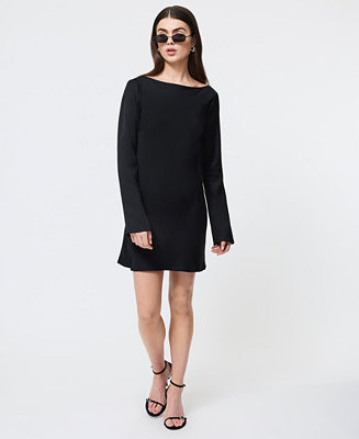 French Connection Women's Ennis Satin Long Sleeve Mini Dress - Macy's | Macy's