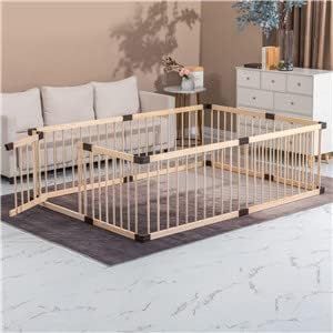 Large Wooden Playpen for Babies and Toddlers Kids with Infant Safety Gates(79x71 INCH) ,Wooden Po... | Amazon (US)