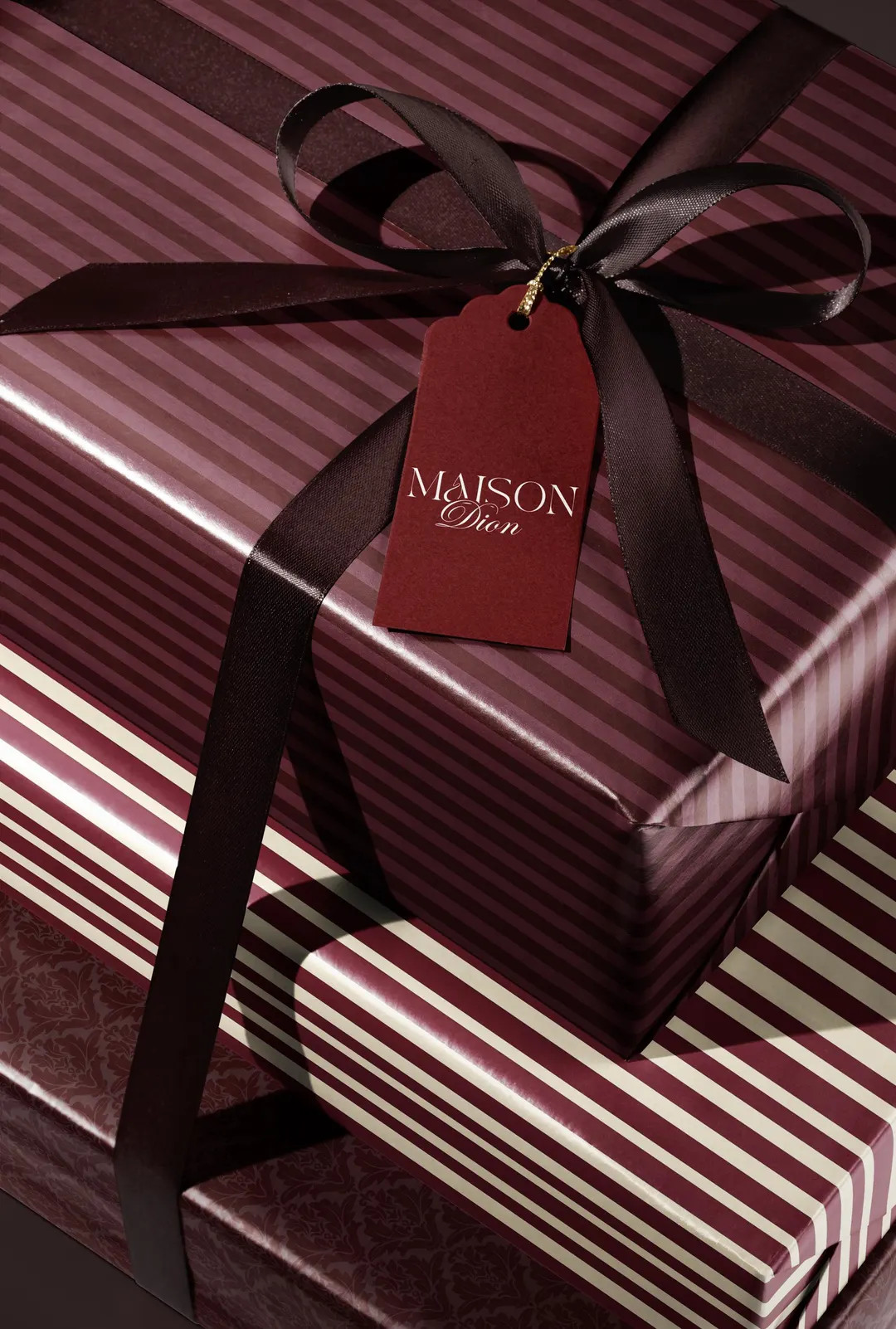 Maroon and Pink Stripe Wrapping Paper | Striped Gift Wrap Roll - Etsy | Etsy (US)