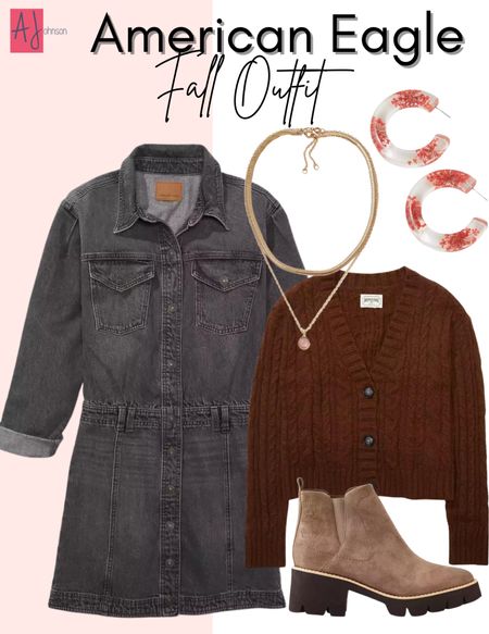 I love a great denim dress for a casual outfit for a date night or a casual girls night out.  A cute cardigan and suede booties make this the perfect fall outfit.

#LTKSeasonal #LTKstyletip #LTKunder100