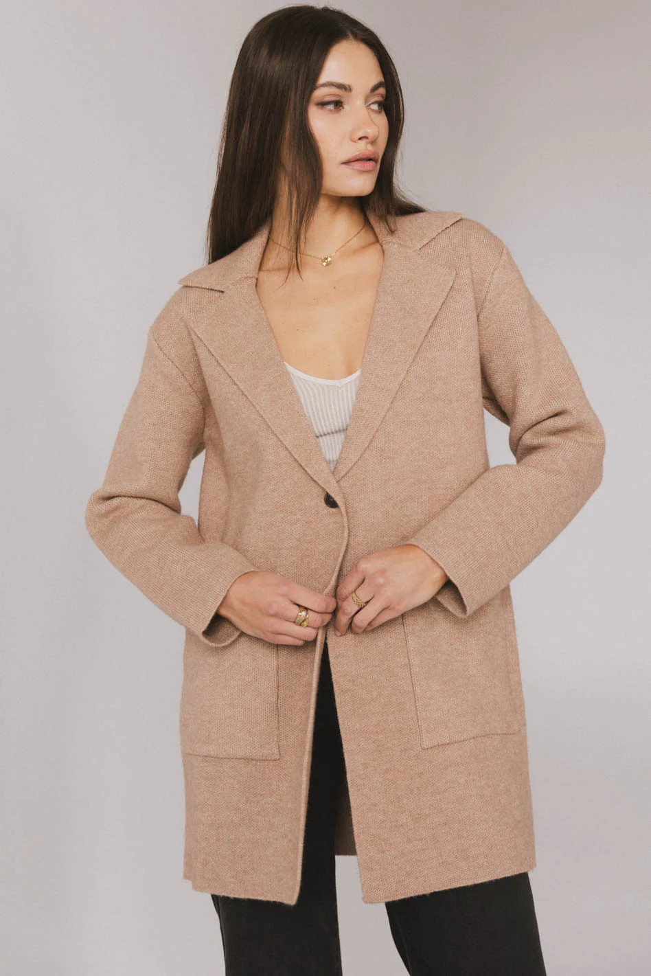 Micha Knitted Cardigan in Mocha - FINAL SALE | Böhme US